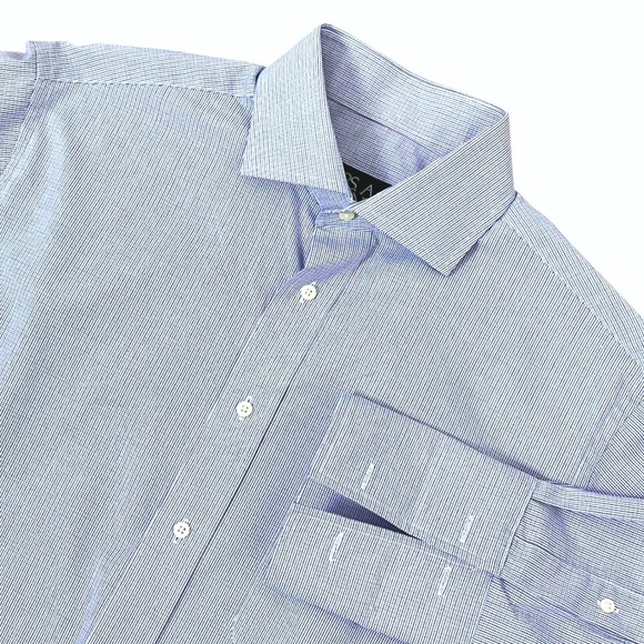Jos. A. Bank Other - Jos A Bank Executive Collection Dress Shirt 16-34 Blue Micro Check French Cuffs